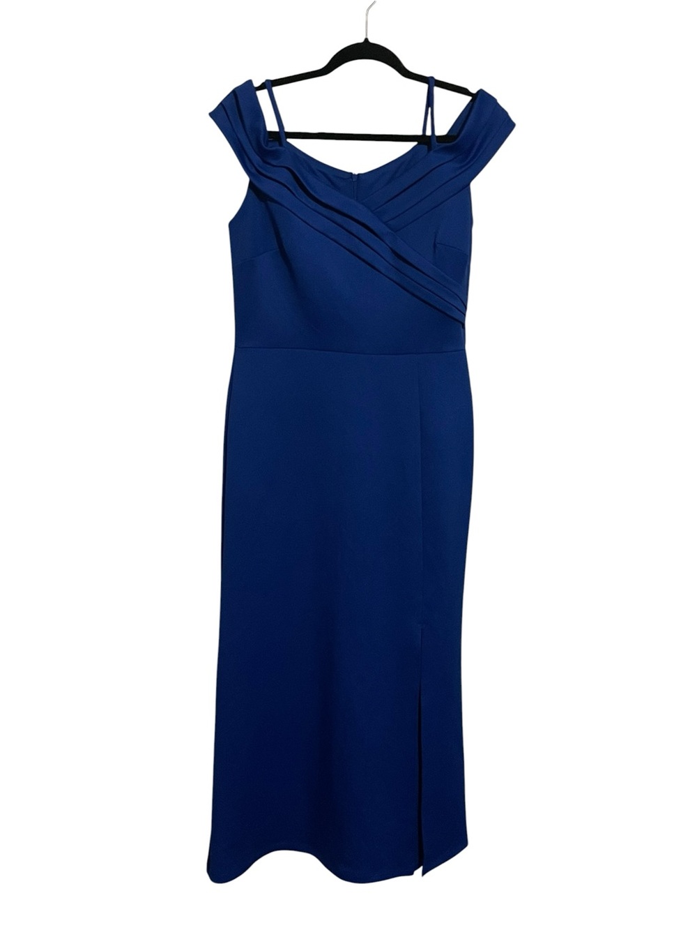 Elegant One-Shoulder Evening Gown in Navy Blue
